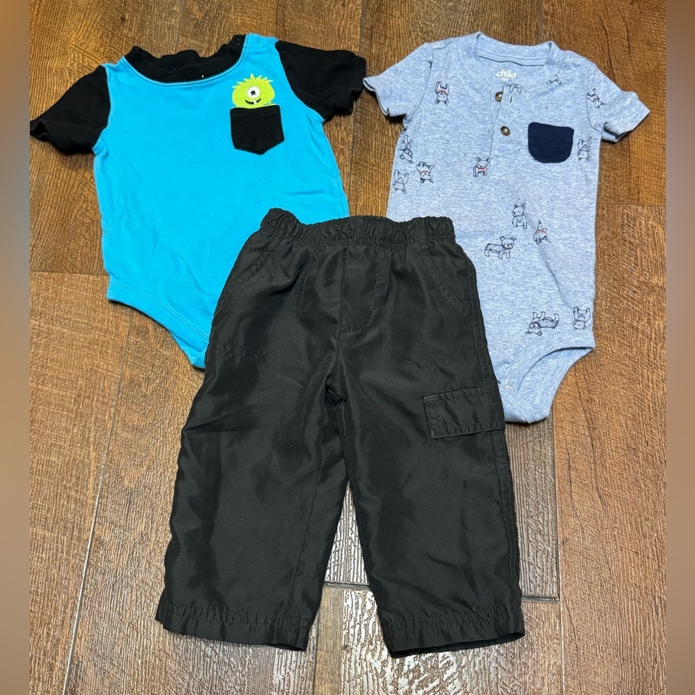 🌼4/$25🌼 Baby Boy 6-9 month bundle - cute onesies and pants